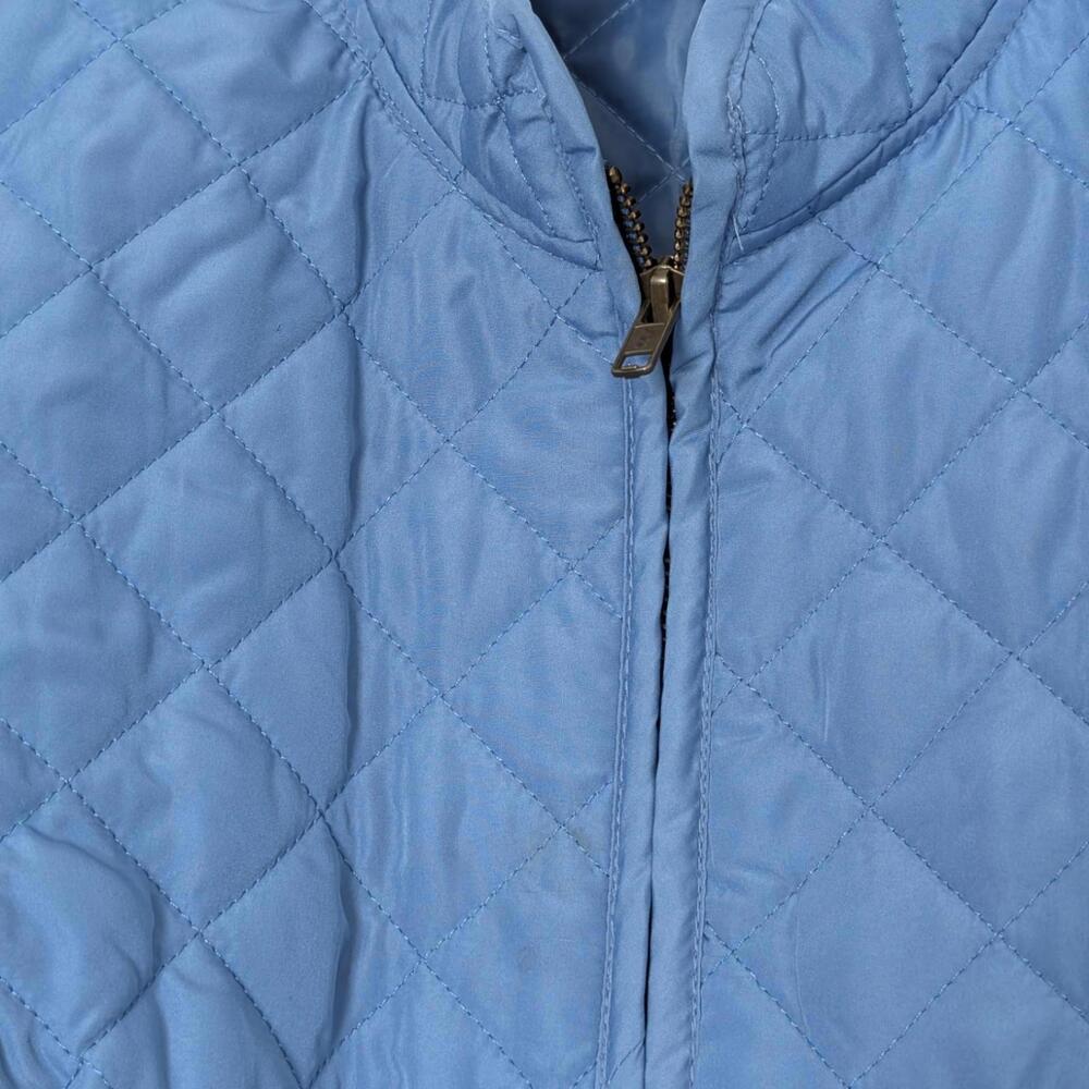 Woman Within Vest Womens Medium 14/16‎ Blue Quilted Zip Front Mock Neck Stretch - Picture 5 of 10